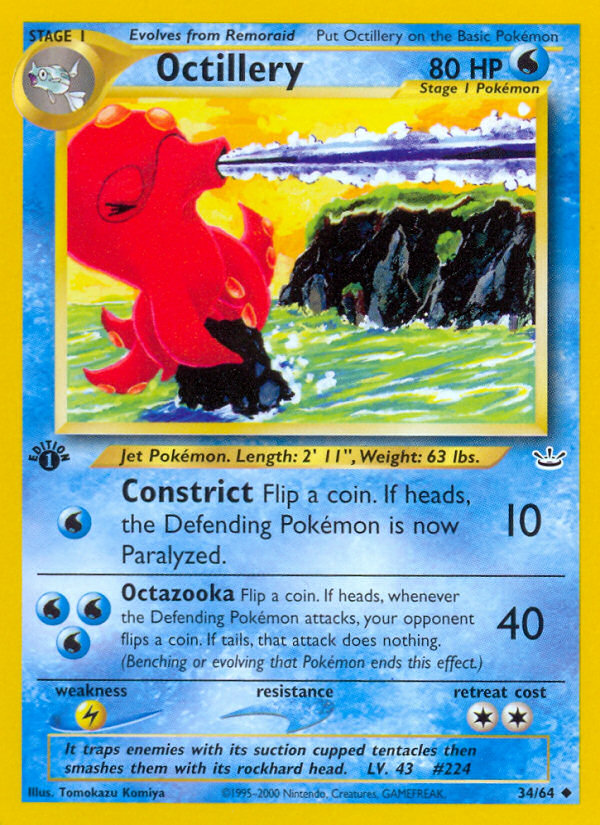 Octillery (34/64) [Neo Revelation 1st Edition] | North Valley Games