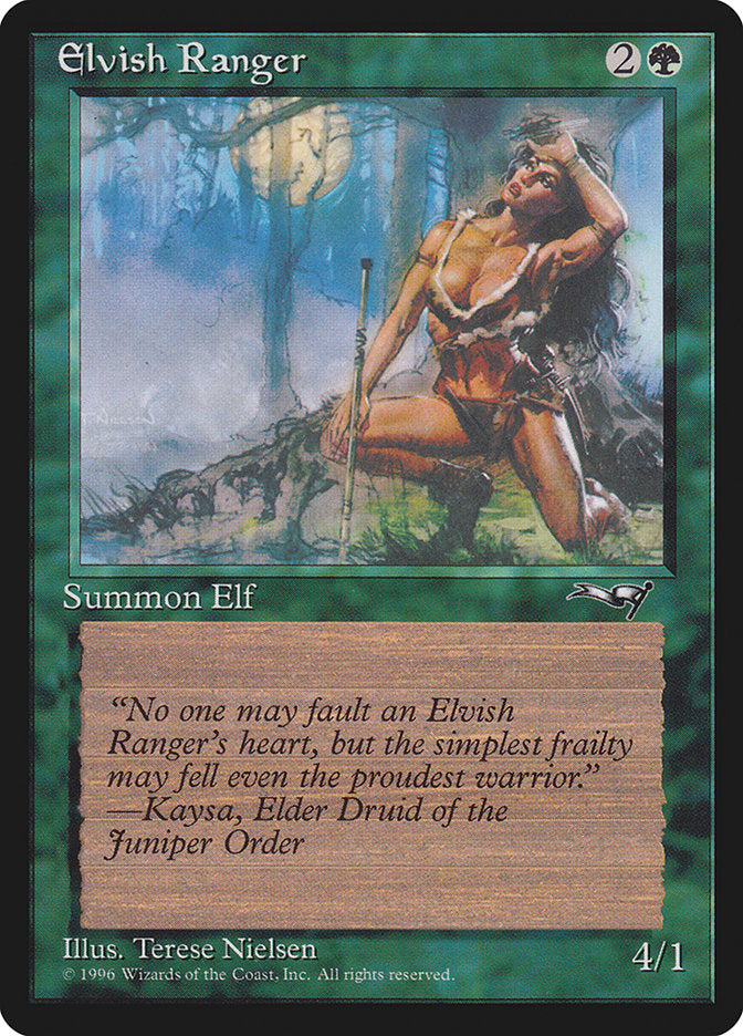 Elvish Ranger (Moon Background) [Alliances] | North Valley Games