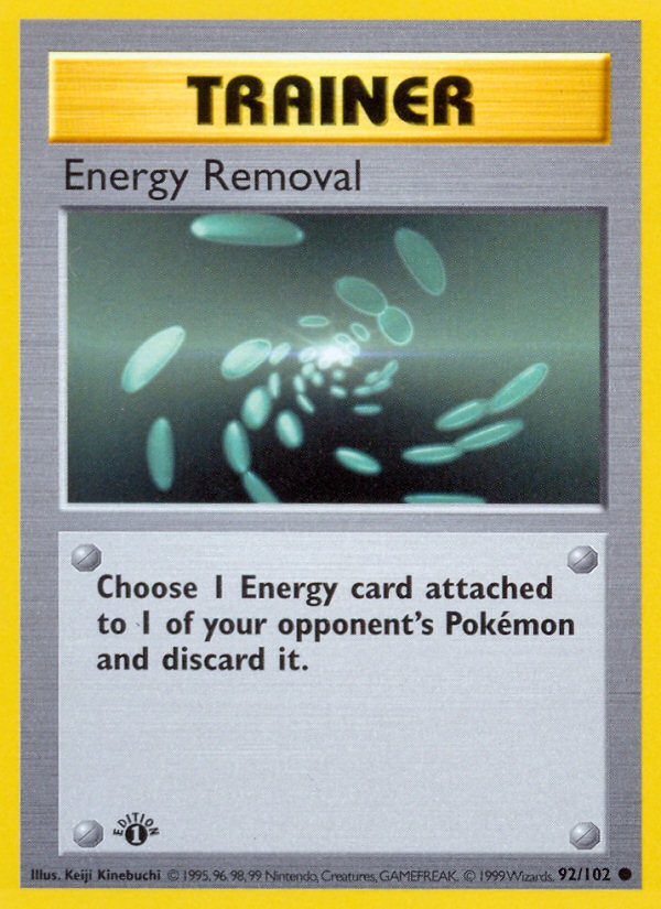 Energy Removal (92/102) (Shadowless) [Base Set 1st Edition] | North Valley Games