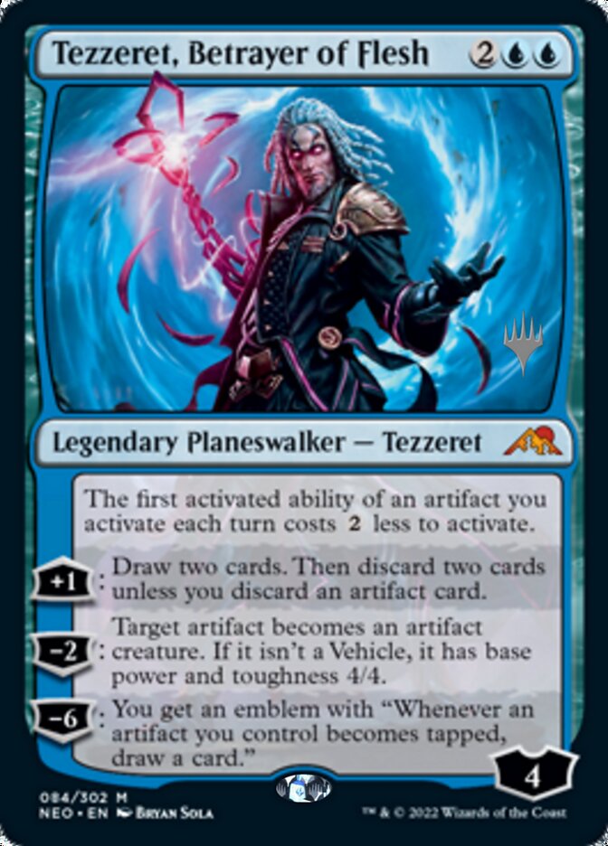 Tezzeret, Betrayer of Flesh (Promo Pack) [Kamigawa: Neon Dynasty Promos] | North Valley Games