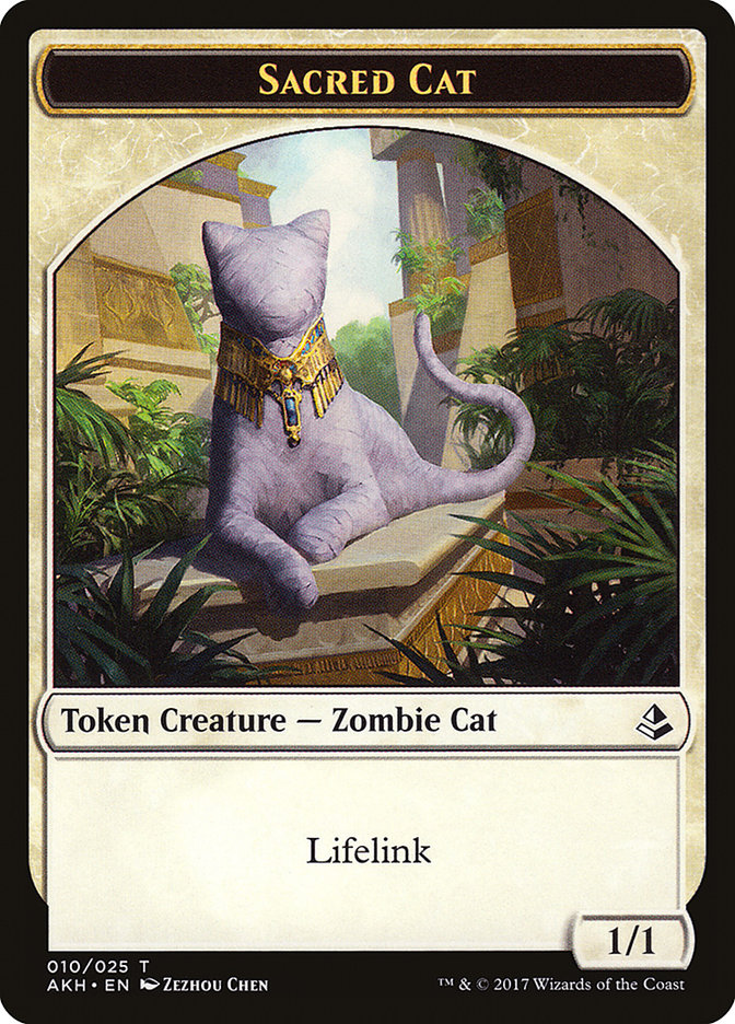 Sacred Cat Token [Amonkhet Tokens] | North Valley Games