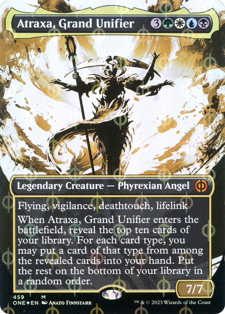 Atraxa, Grand Unifier (Borderless Ichor Step-and-Compleat Foil) [Phyrexia: All Will Be One] | North Valley Games