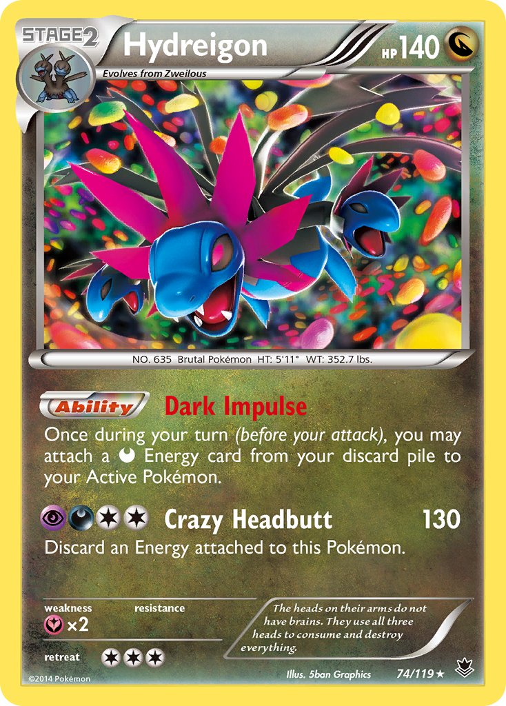 Hydreigon (74/119) (Cosmos Holo) (Blister Exclusive) [XY: Phantom Forces] | North Valley Games