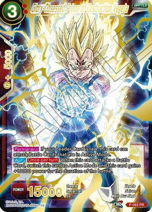 Glory-Obsessed Prince of Destruction Vegeta (Gold Stamped) (P-063) [Mythic Booster] | North Valley Games