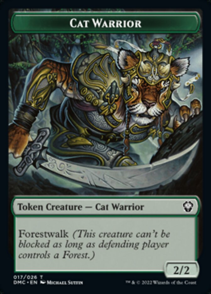 Cat Warrior Token [Dominaria United Commander Tokens] | North Valley Games