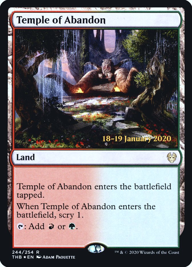 Temple of Abandon [Theros Beyond Death Prerelease Promos] | North Valley Games