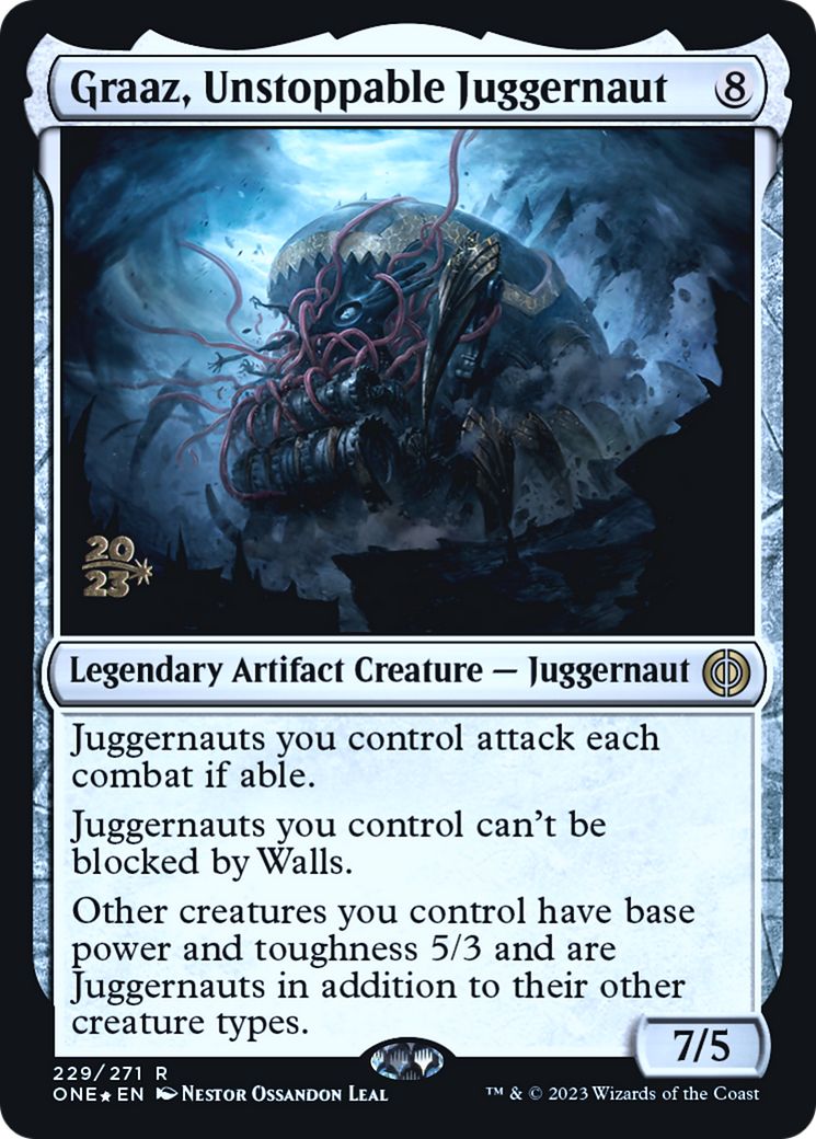 Graaz, Unstoppable Juggernaut [Phyrexia: All Will Be One Prerelease Promos] | North Valley Games