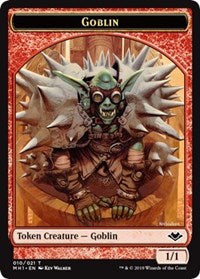 Goblin (010) // Serra the Benevolent Emblem (020) Double-Sided Token [Modern Horizons Tokens] | North Valley Games