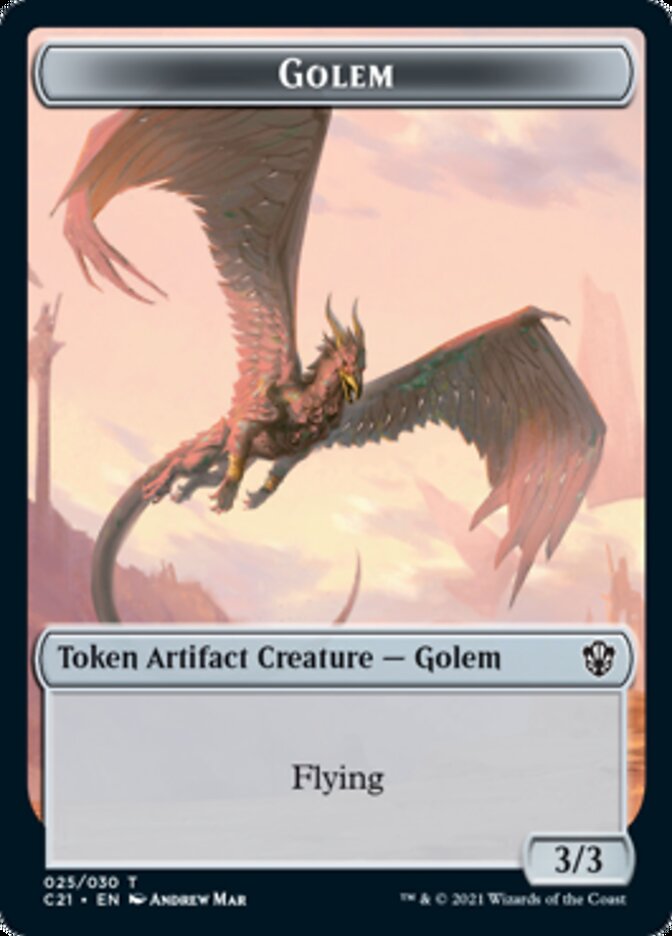 Golem (025) // Thopter Double-Sided Token [Commander 2021 Tokens] | North Valley Games