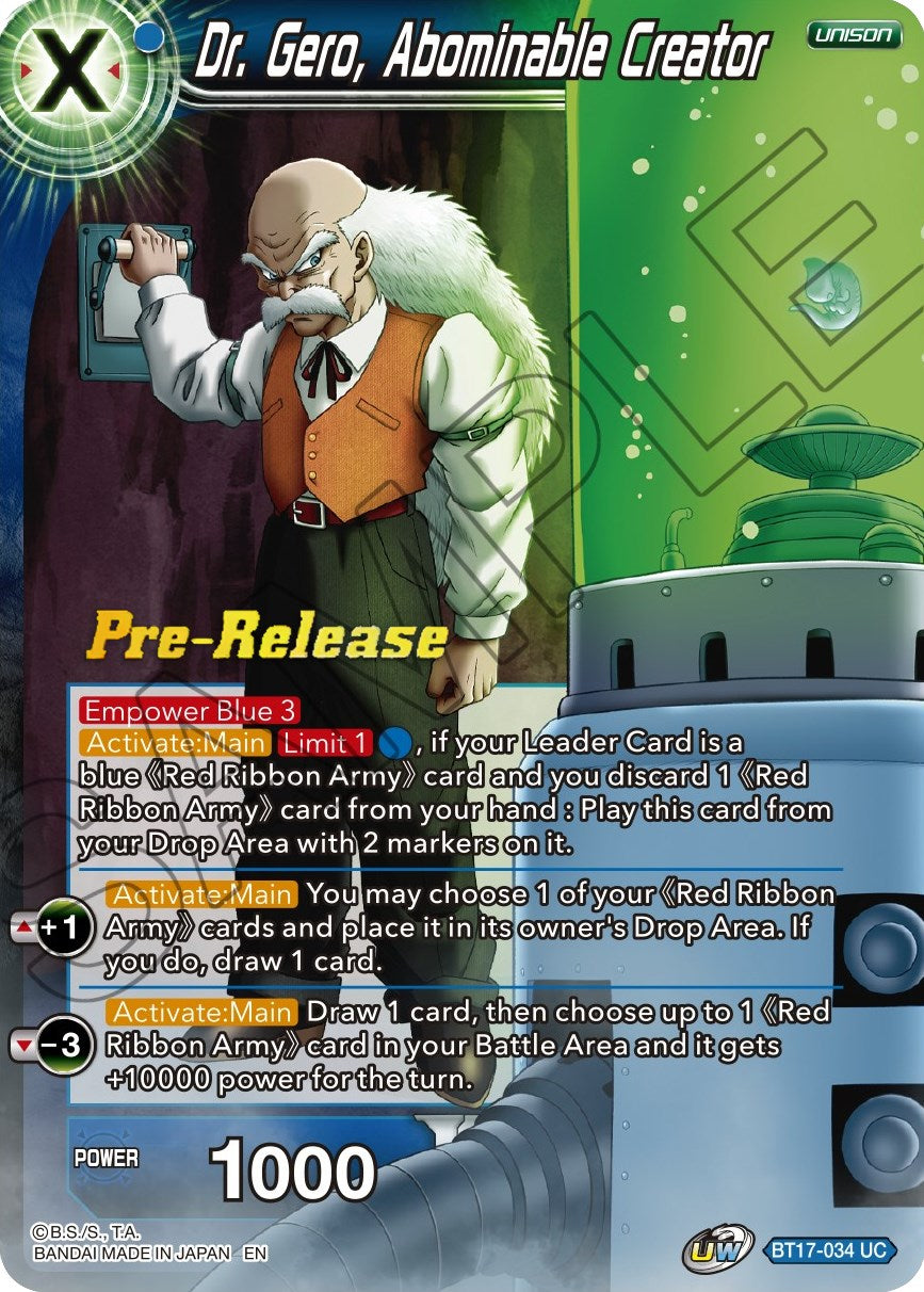 Dr. Gero, Abominable Creator (BT17-034) [Ultimate Squad Prerelease Promos] | North Valley Games