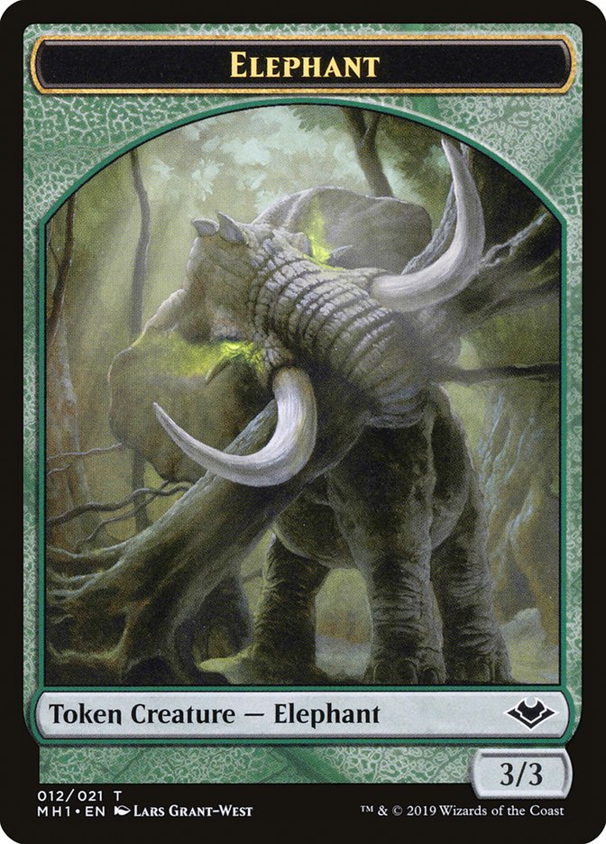 Zombie (007) // Elephant (012) Double-Sided Token [Modern Horizons Tokens] | North Valley Games
