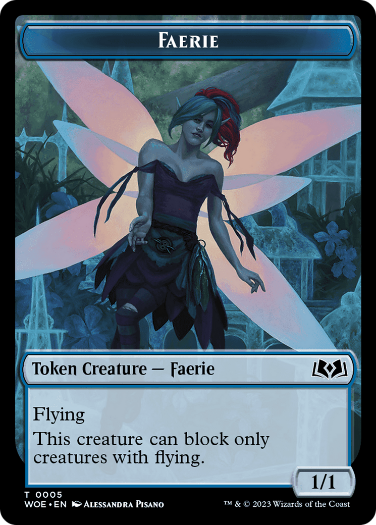 Faerie // Food (0012) Double-Sided Token [Wilds of Eldraine Tokens] | North Valley Games