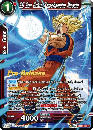 SS Son Goku, Kamehameha Miracle (BT15-007) [Saiyan Showdown Prerelease Promos] | North Valley Games