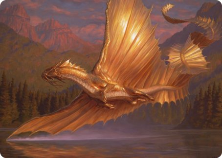 Adult Gold Dragon Art Card [Dungeons & Dragons: Adventures in the Forgotten Realms Art Series] | North Valley Games
