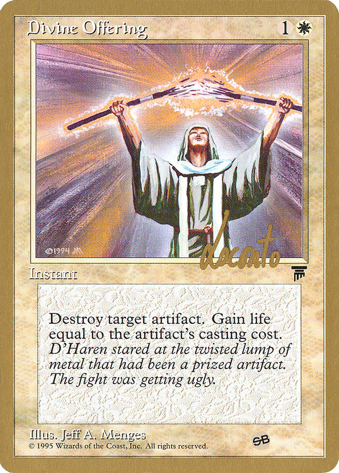 Divine Offering (Michael Loconto) (SB) [Pro Tour Collector Set] | North Valley Games