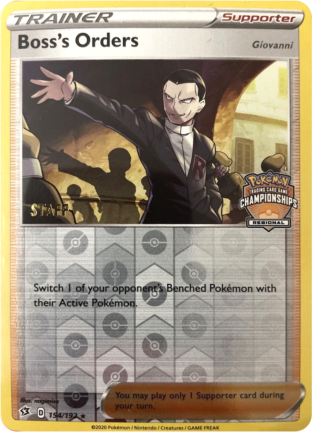 Boss's Orders (154/192) (Staff Regional Championships) [League & Championship Cards] | North Valley Games