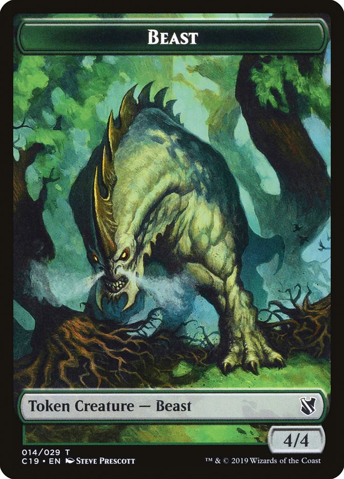 Beast (014) // Wurm Double-Sided Token [Commander 2019 Tokens] | North Valley Games