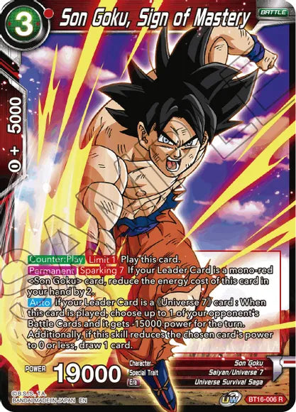 Son Goku, Sign of Mastery (BT16-006) [Realm of the Gods] | North Valley Games