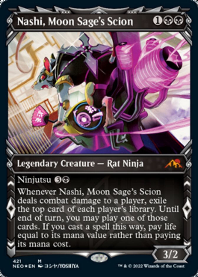 Nashi, Moon Sage's Scion (Showcase) (Foil Etched) [Kamigawa: Neon Dynasty] | North Valley Games