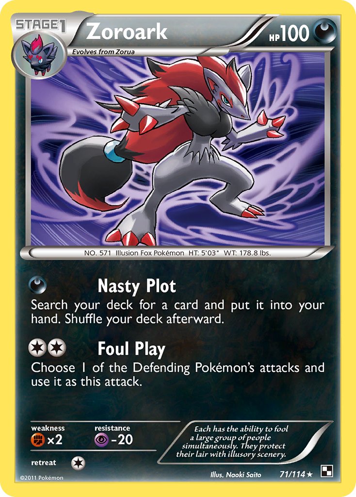 Zoroark (71/114) (Cracked Ice Holo) (Blister Exclusive) [Black & White: Base Set] | North Valley Games