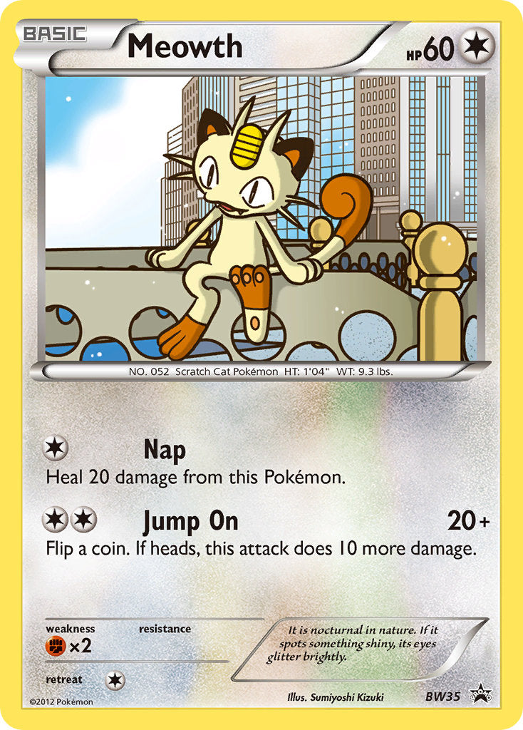 Meowth (BW35) (Cosmos Holo) [Black & White: Black Star Promos] | North Valley Games