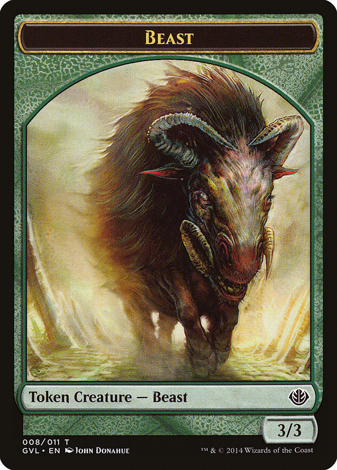 Beast Token (008/011) (Garruk vs. Liliana) [Duel Decks Anthology Tokens] | North Valley Games