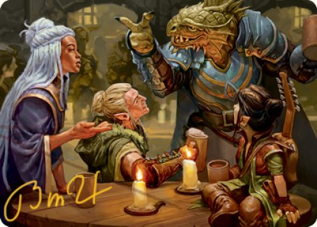 You Meet in a Tavern Art Card (Gold-Stamped Signature) [Dungeons & Dragons: Adventures in the Forgotten Realms Art Series] | North Valley Games