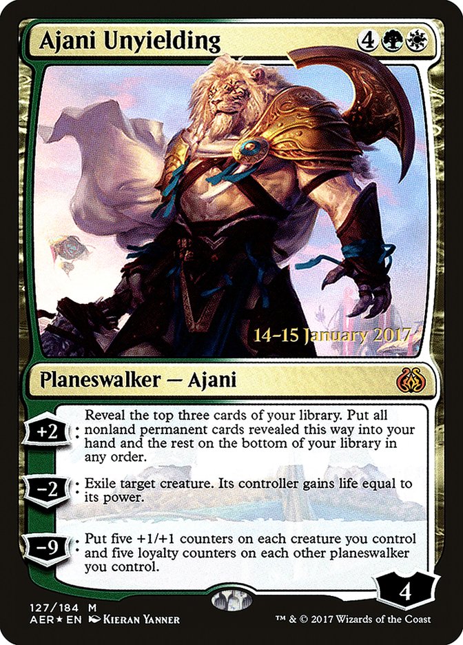 Ajani Unyielding [Aether Revolt Prerelease Promos] | North Valley Games