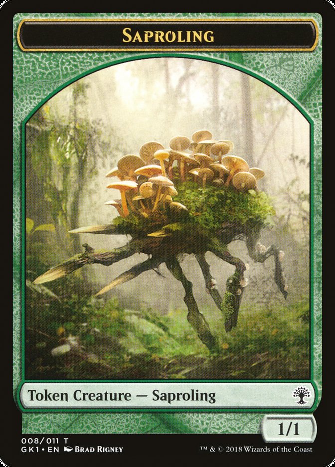 Saproling // Elf Knight Double-Sided Token [Guilds of Ravnica Guild Kit Tokens] | North Valley Games