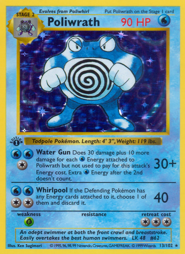 Poliwrath (13/102) (Shadowless) [Base Set 1st Edition] | North Valley Games