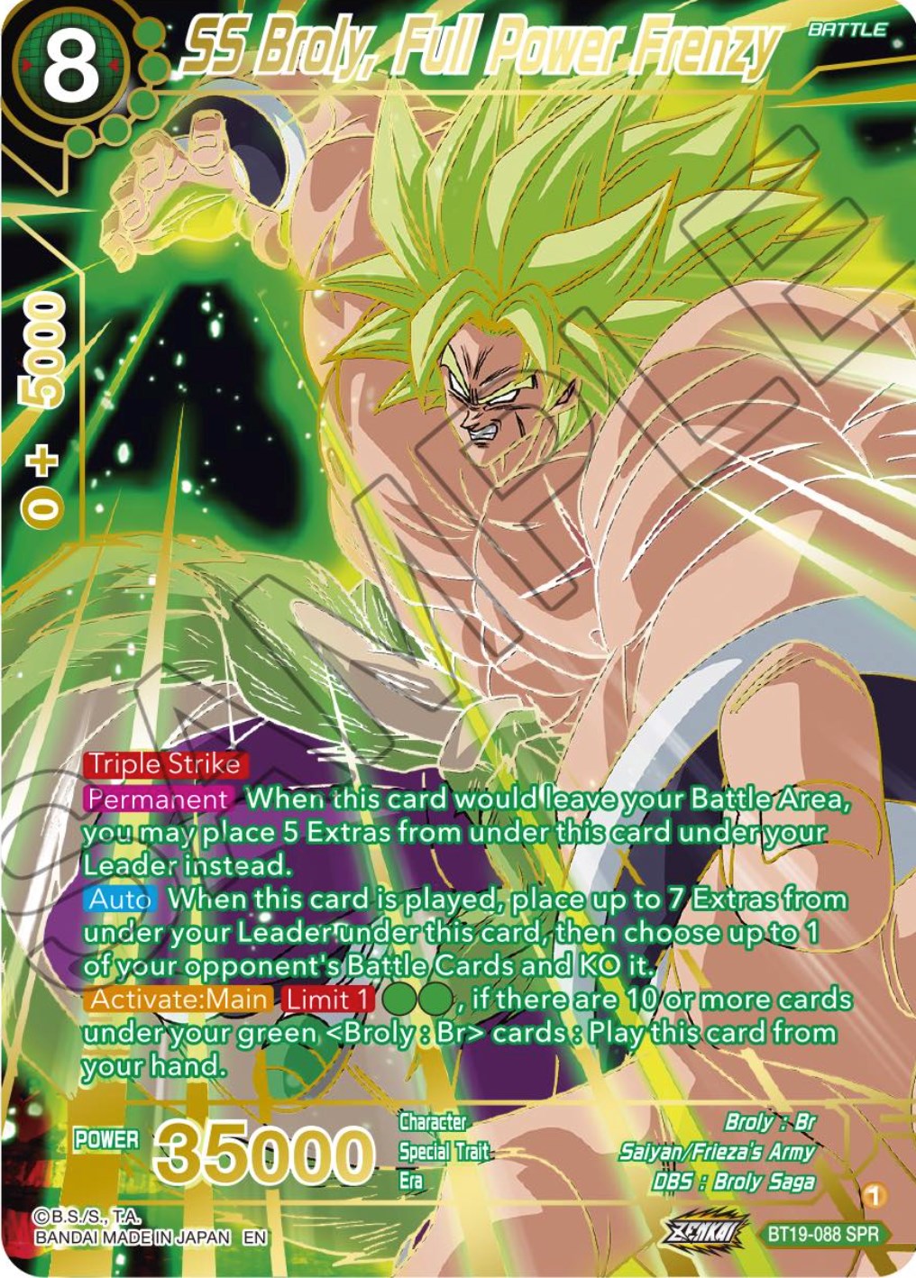 SS Broly, Full Power Frenzy (SPR) (BT19-088) [Fighter's Ambition] | North Valley Games