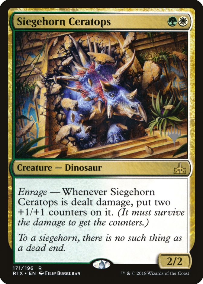 Siegehorn Ceratops (Promo Pack) [Rivals of Ixalan Promos] | North Valley Games