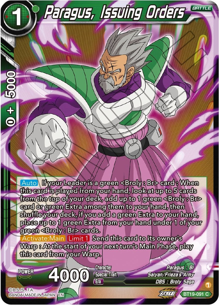 Paragus, Issuing Orders (BT19-091) [Fighter's Ambition] | North Valley Games