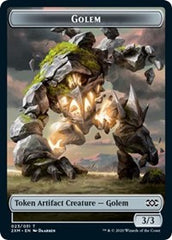 Golem // Elf Warrior Double-Sided Token [Double Masters Tokens] | North Valley Games