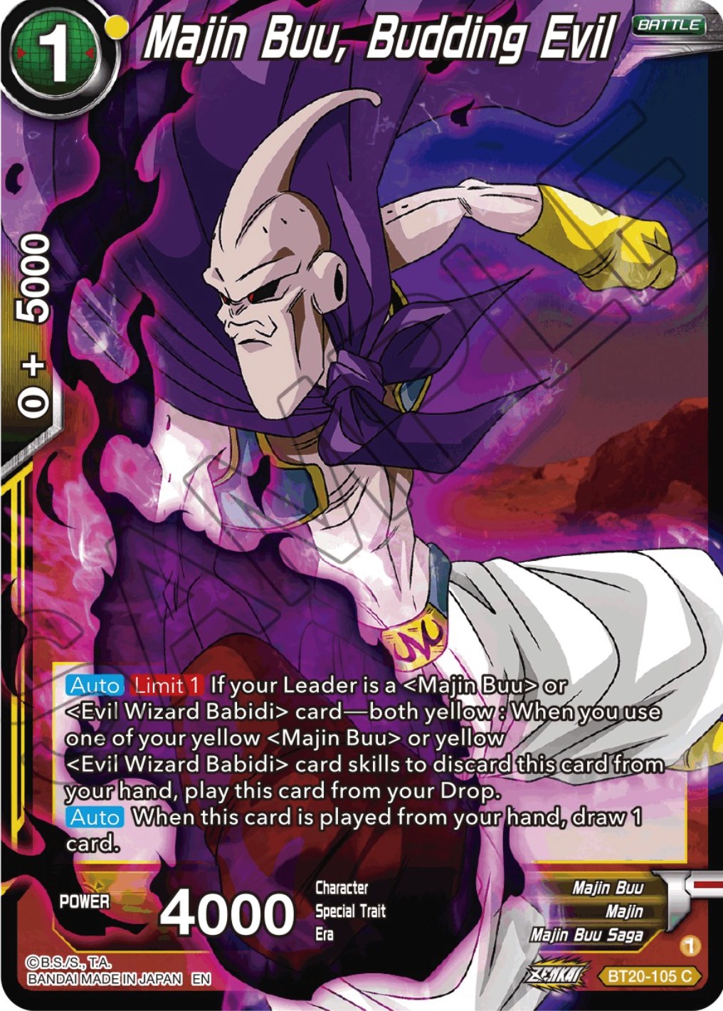 Majin Buu, Budding Evil (BT20-105) [Power Absorbed] | North Valley Games
