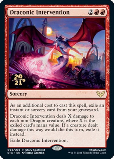 Draconic Intervention [Strixhaven: School of Mages Prerelease Promos] | North Valley Games