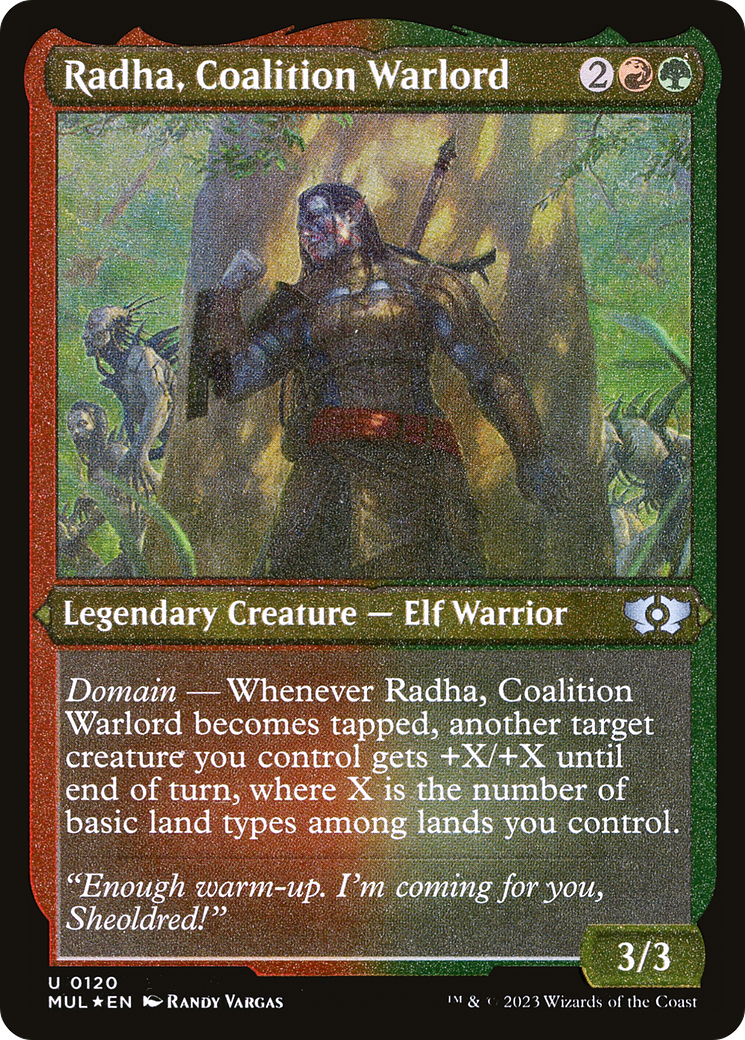 Radha, Coalition Warlord (Foil Etched) [Multiverse Legends] | North Valley Games