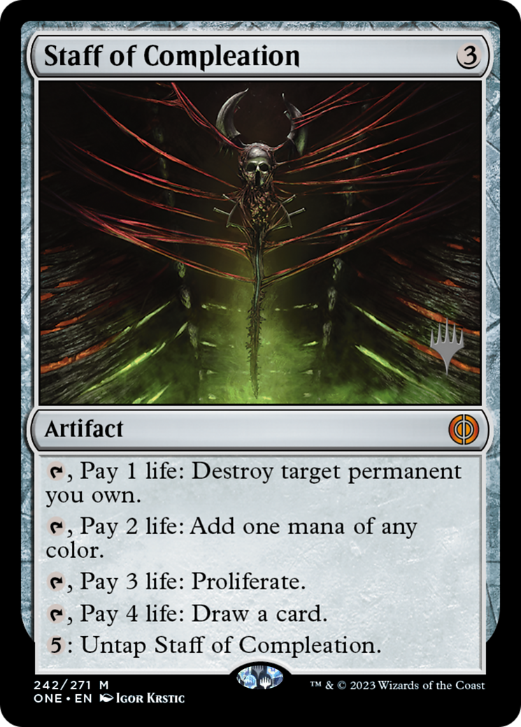 Staff of Compleation (Promo Pack) [Phyrexia: All Will Be One Promos] | North Valley Games