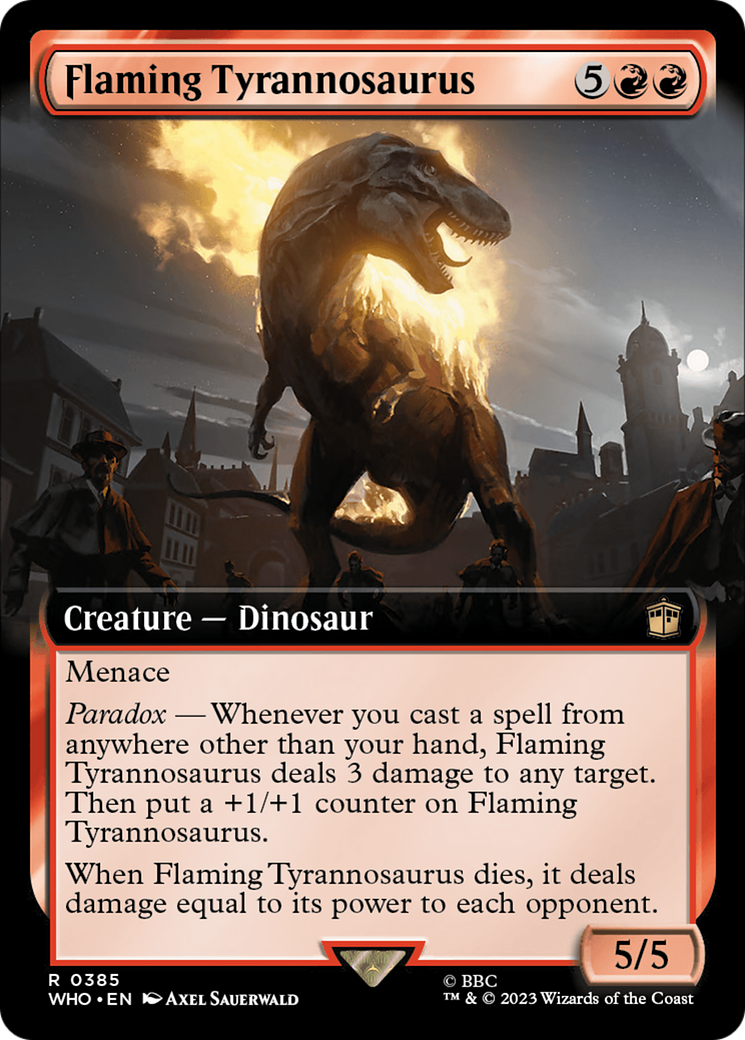 Flaming Tyrannosaurus (Extended Art) [Doctor Who] | North Valley Games