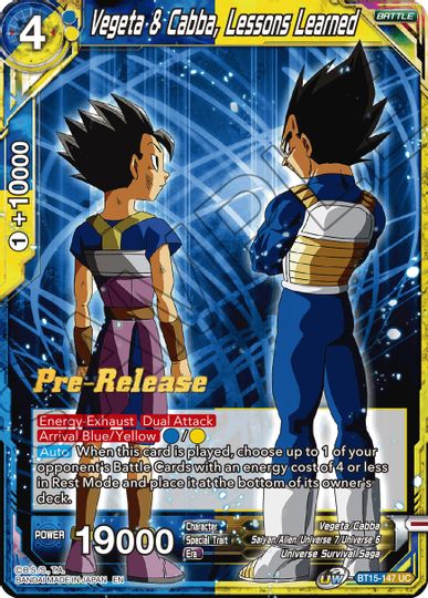 Vegeta & Cabba, Lessons Learned (BT15-147) [Saiyan Showdown Prerelease Promos] | North Valley Games