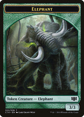 Elephant // Elf Warrior Double-Sided Token [Commander 2014 Tokens] | North Valley Games