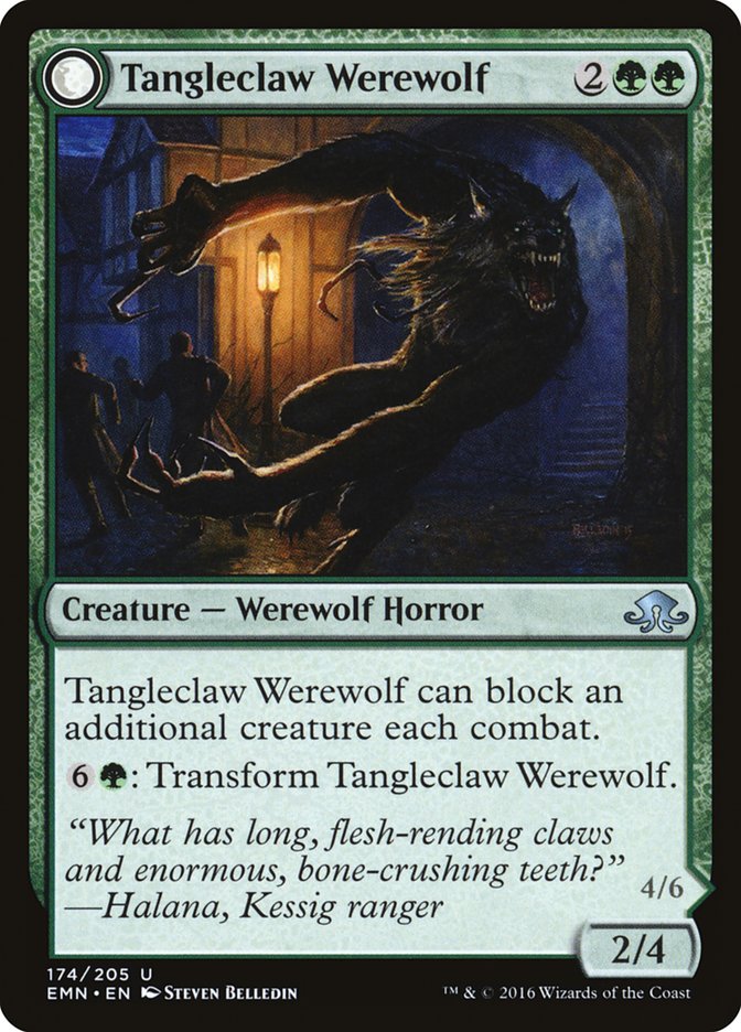 Tangleclaw Werewolf // Fibrous Entangler [Eldritch Moon] | North Valley Games