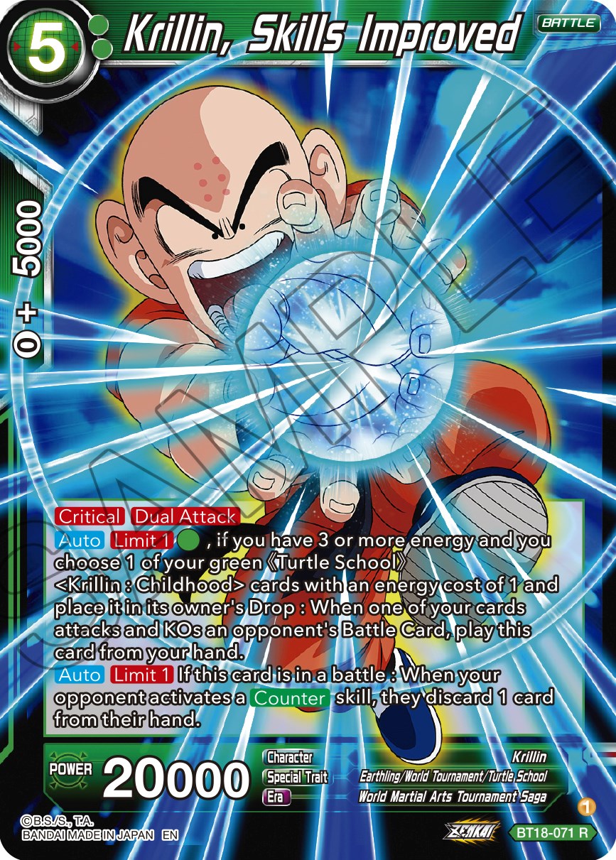 Krillin, Skills Improved (BT18-071) [Dawn of the Z-Legends] | North Valley Games
