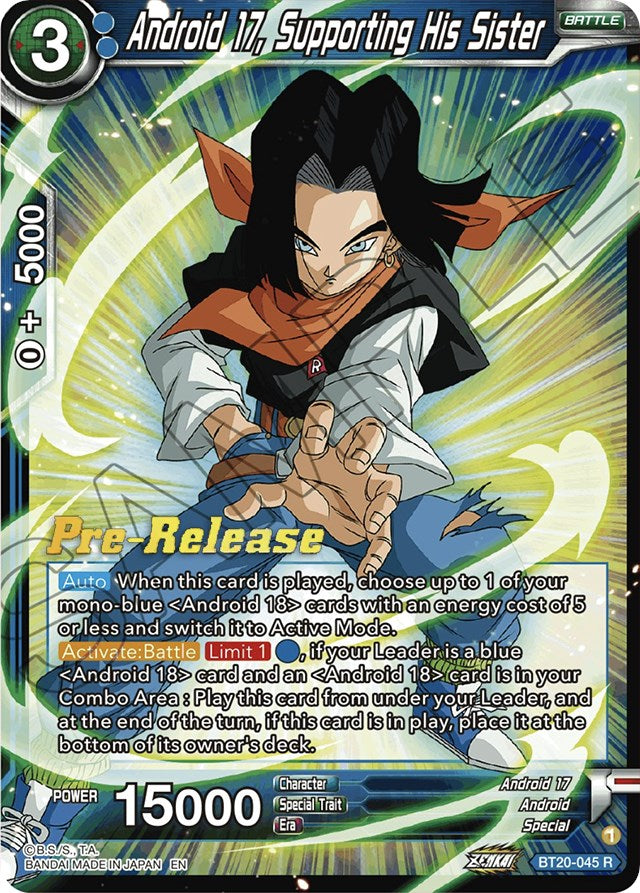 Android 17, Supporting His Sister (BT20-045) [Power Absorbed Prerelease Promos] | North Valley Games