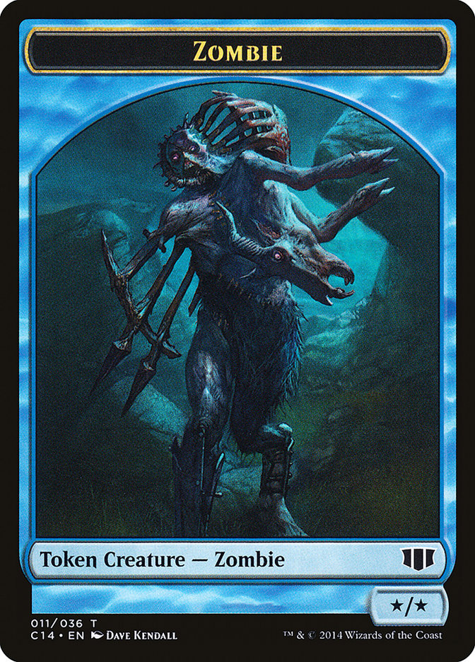 Whale // Zombie (011/036) Double-Sided Token [Commander 2014 Tokens] | North Valley Games