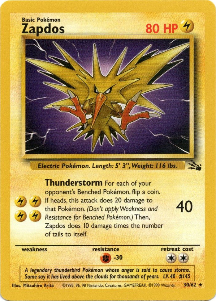 Zapdos (30/62) [Fossil Unlimited] | North Valley Games