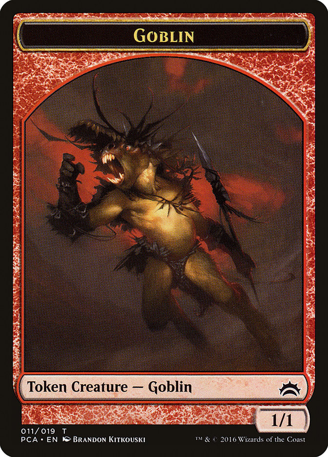 Saproling // Goblin Double-Sided Token [Planechase Anthology Tokens] | North Valley Games