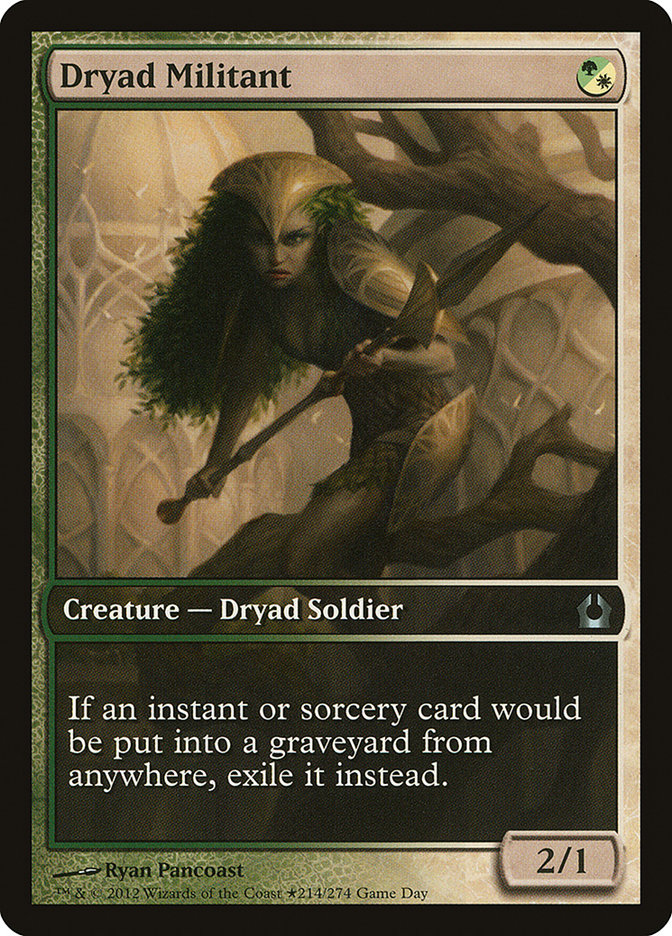 Dryad Militant (Game Day) (Extended Art) [Return to Ravnica Promos] | North Valley Games