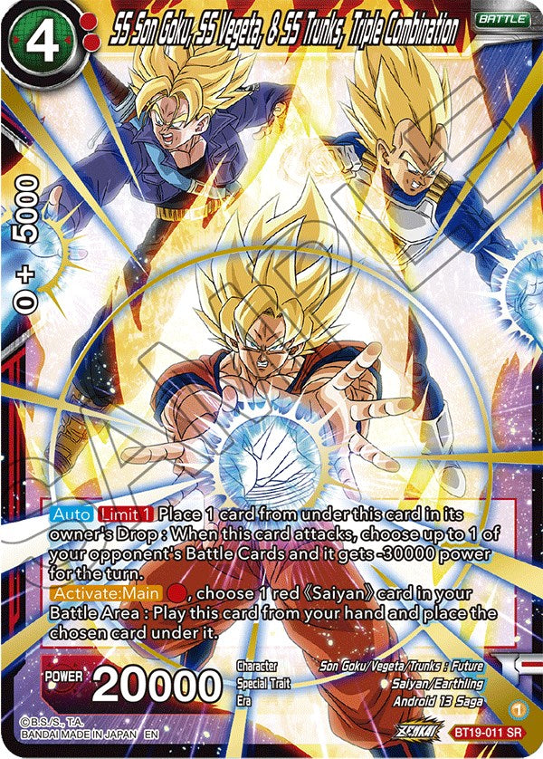 SS Son Goku, SS Vegeta, & SS Trunks, Triple Combination (BT19-011) [Fighter's Ambition] | North Valley Games