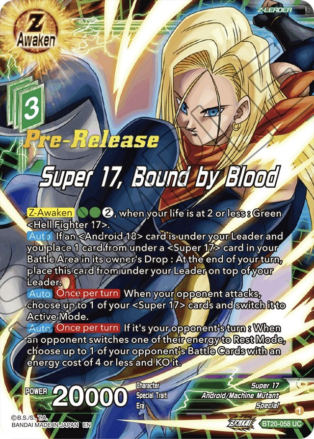 Super 17, Bound by Blood (BT20-058) [Power Absorbed Prerelease Promos] | North Valley Games